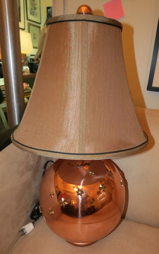 American Art Deco Copper Table Lamp